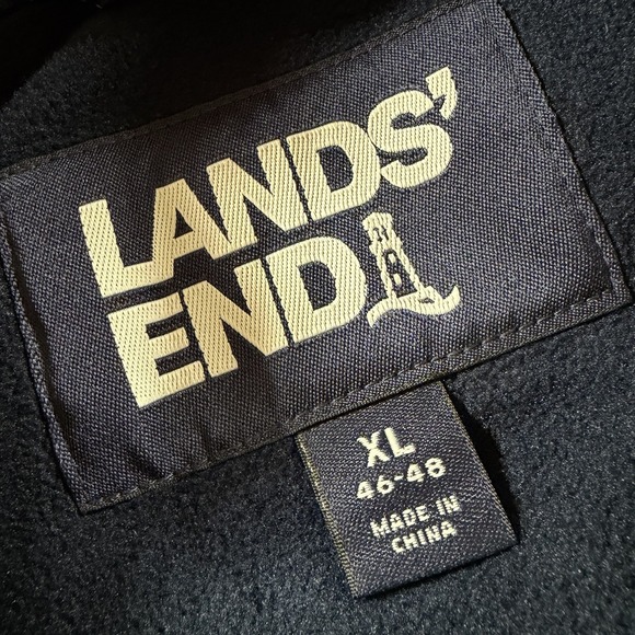 Lands‎ End Mens Nylon Fleece Jacket Size XL Burgundy Outdoors - Picture 3 of 9